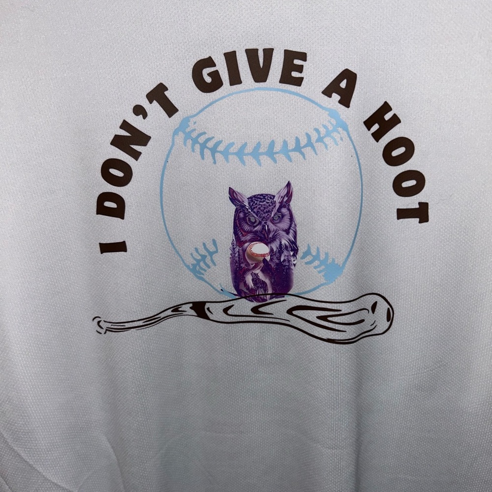 White Graphic Tee with Owl Design